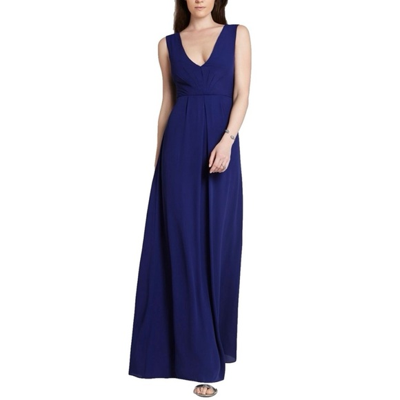 New BCBGMaxazria Norah Blue Sleeveless Evening Dress Gown Size 2 Bridesmaid Prom - Picture 1 of 15